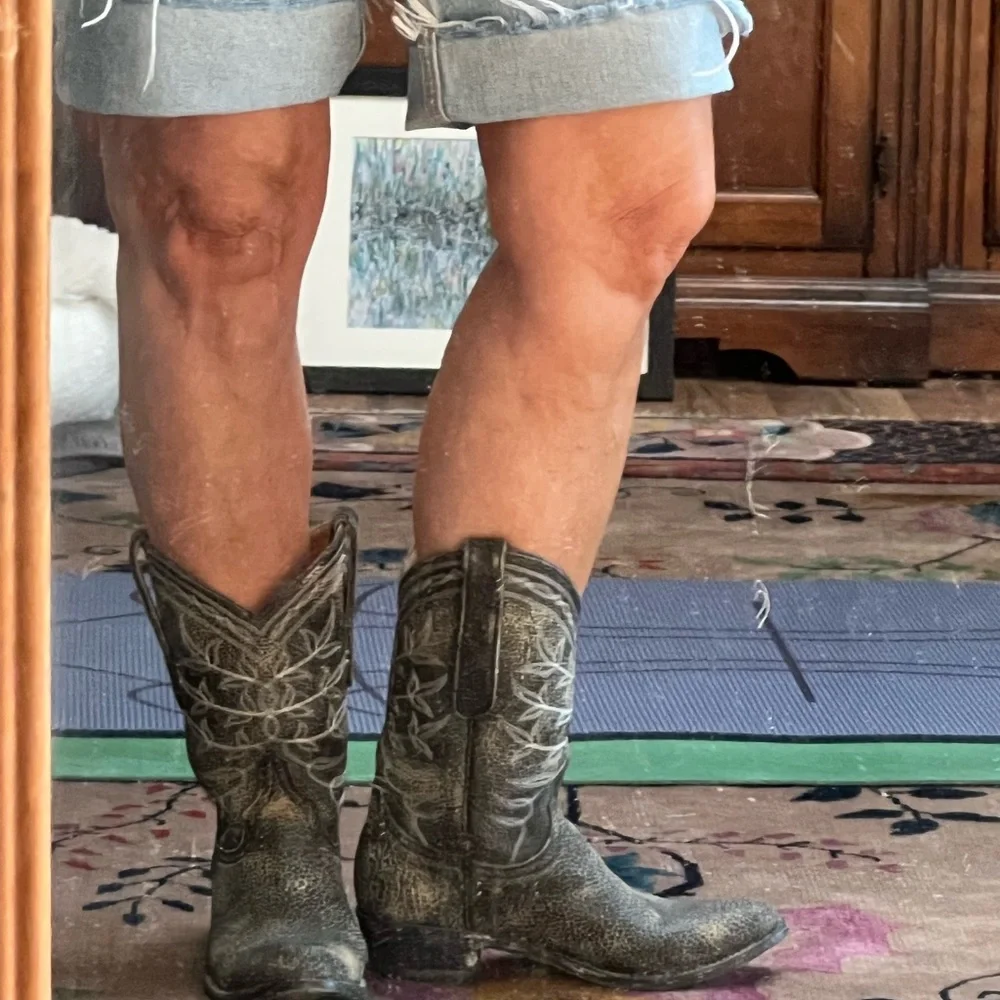 Handmade, Vintage Old Gringo Boots. Round toe size 6M. Black w cream Free People - Picture 7 of 13